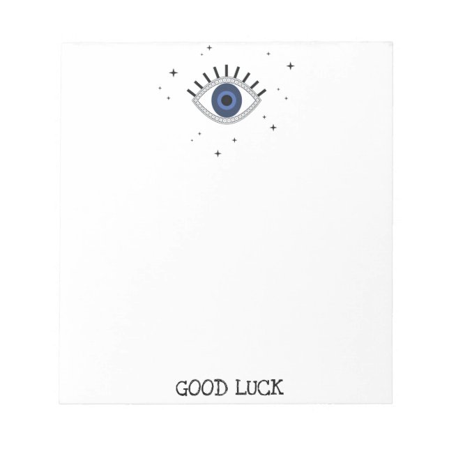 Lycka till blue öga talisman greek ondskefull öga anteckningsblock (Framsida)