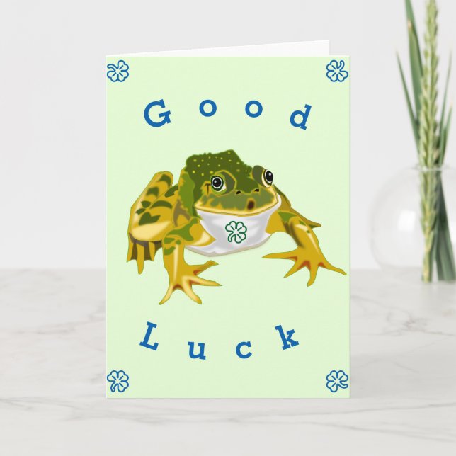 Lycka till Card Lucky Frog - Din text Kort (Framsida)