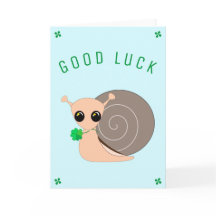 Lycka till Card Lucky Snigel med Klöver