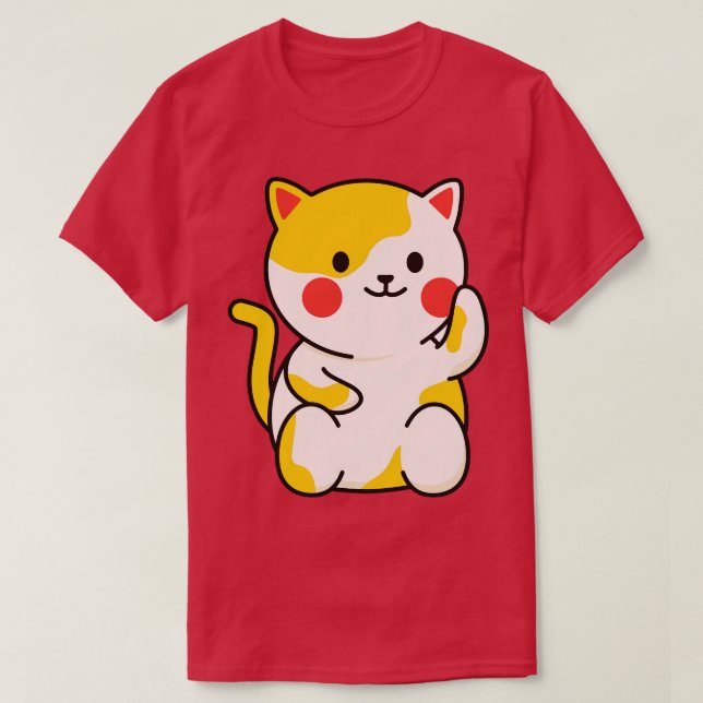 Lycka till Cat Teckning T Shirt (Design framsida)
