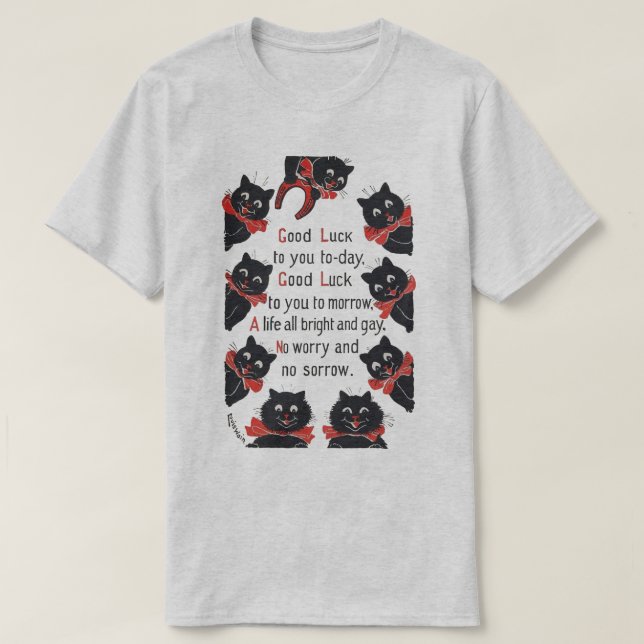 lycka till Cats, Louis Wain Tee Shirt (Design framsida)
