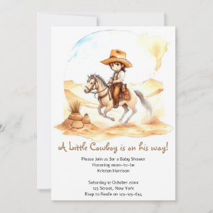 Lycka till: Cowboy Baby Shower Inbjudningar