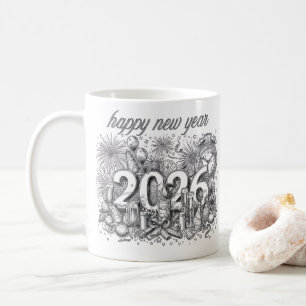 lycka till det nya året 2026 kaffekopp