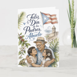 Lycka till fadersdag farfar Puerto Rico Kort