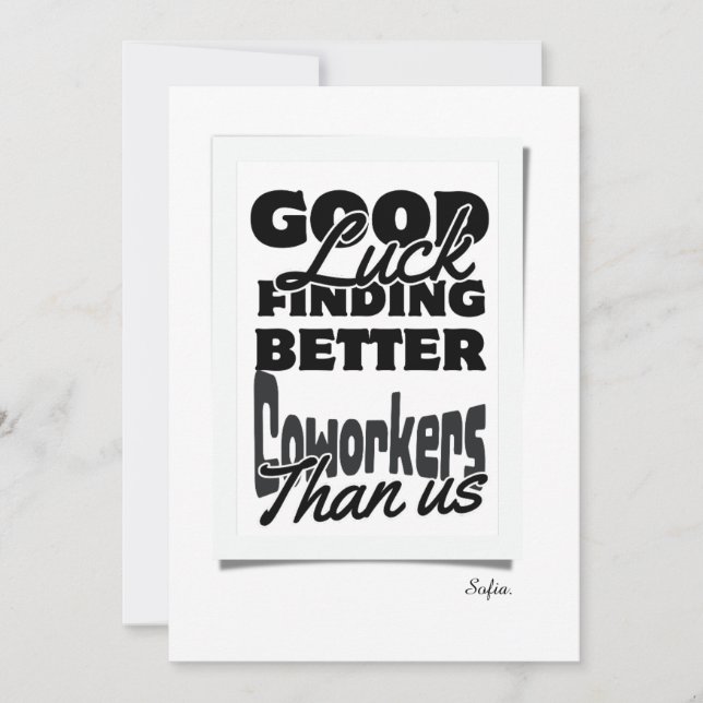 Lycka till fann bättre medarbetare än oss! tack kort (Framsida)