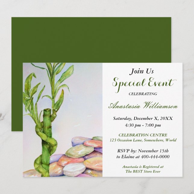 LYCKA TILL FESTLIGHETEN FÖR PENSIONERINGSEVENT INV INBJUDNINGAR (Fram/baksida)