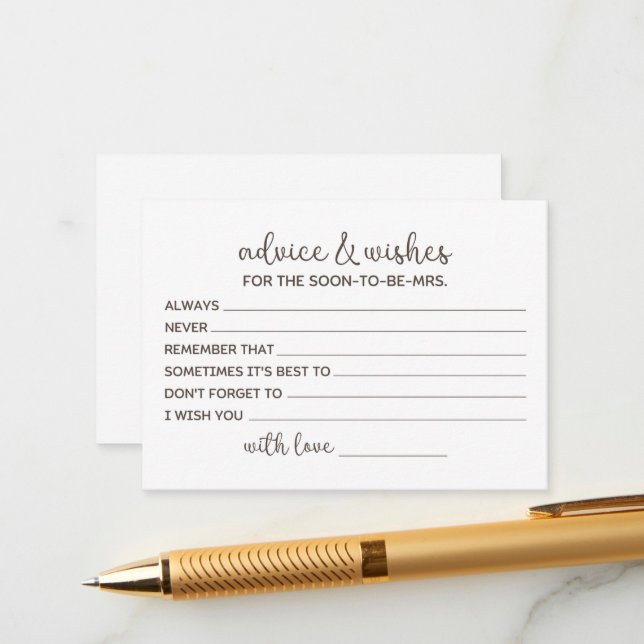 Lycka Till För Den Blivande Bruden Rådkort (Fram/Back In Situ)