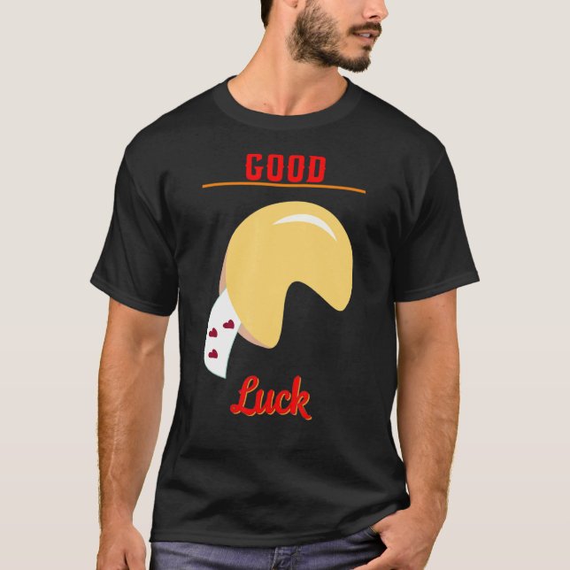 Lycka till Fortune Dessert Cookie Ord Graphic T Shirt (Framsida)
