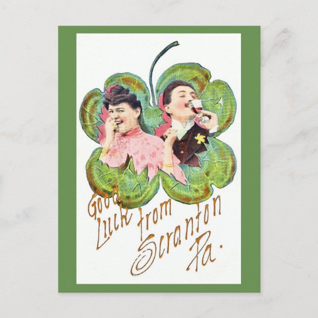 Lycka till från Scranton PA-postkort Vykort (Framsida)