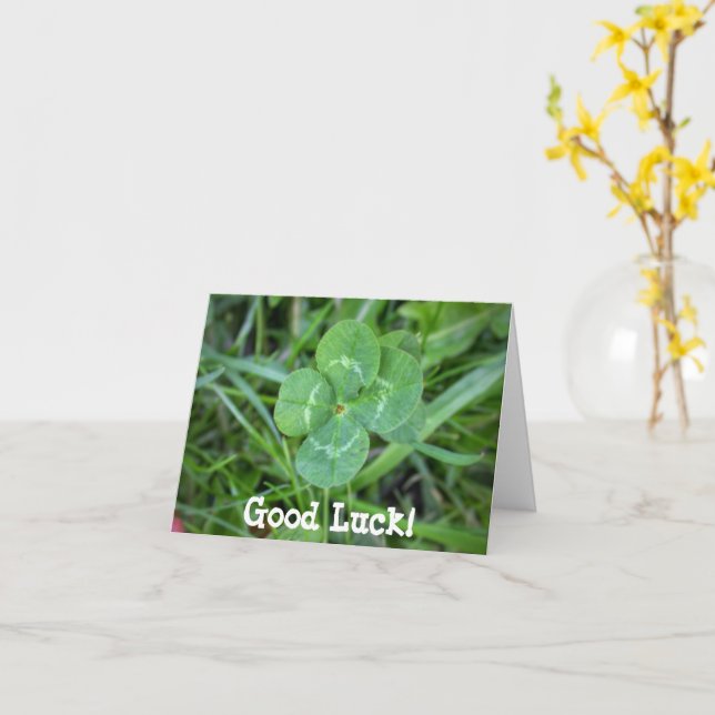 Lycka till Fyrklöver Kort (Gul blomma)