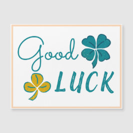 Lycka Till Fyrklöver Shamrock Magnet Kort