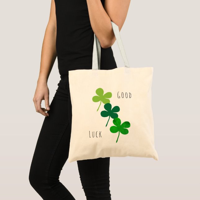 Lycka Till Gröna Shamrocks Tygkasse (Framsida (produkt))