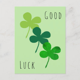 Lycka till Grönt Shamrock Klöver Vykort