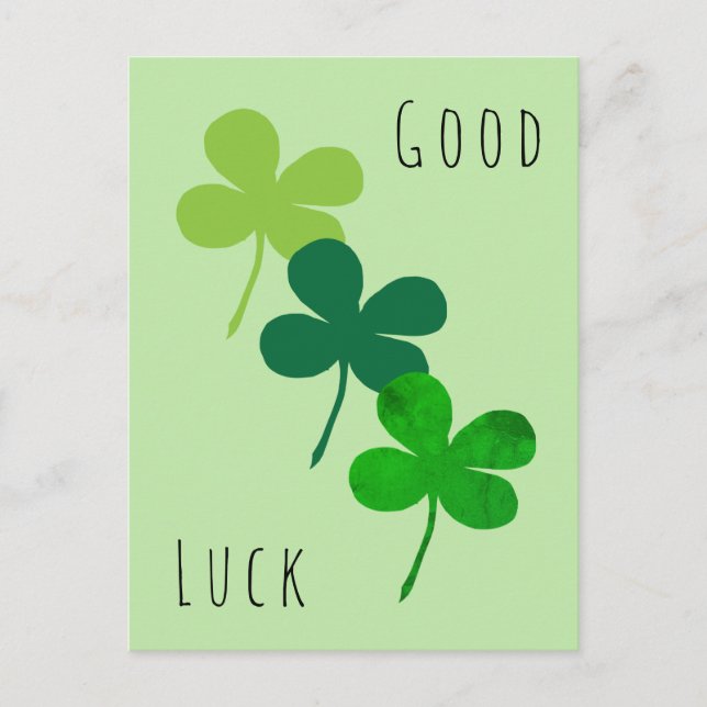 Lycka till Grönt Shamrock Klöver Vykort (Framsida)
