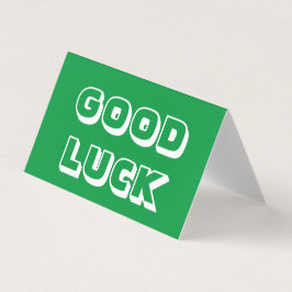 Lycka till, grönt, vitt vikt kort