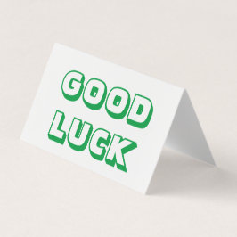 Lycka till, grönt, vitt vikt kort