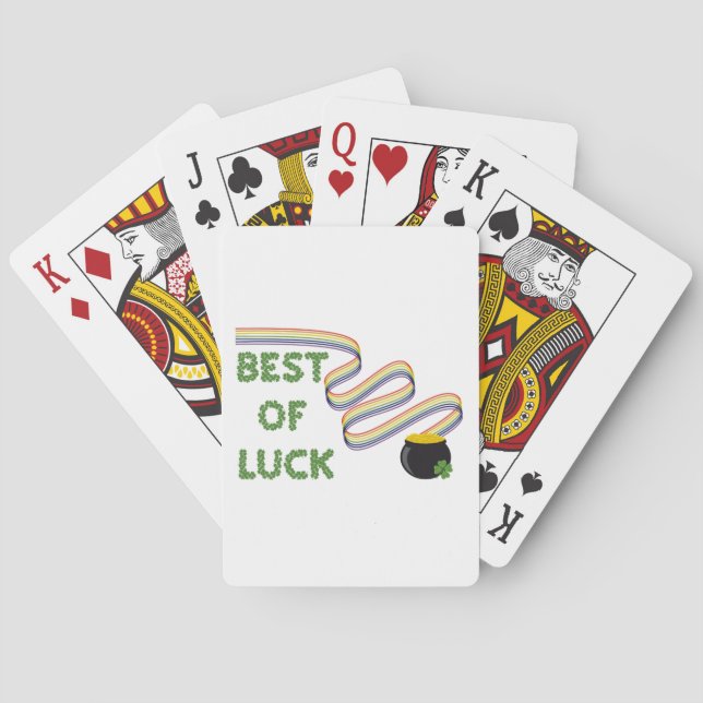 Lycka till hälsning med klöver och regnbåge casinokort (Baksidan)