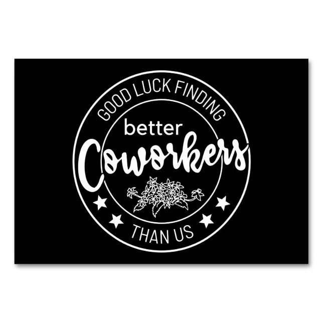 lycka till har bättre medarbetare än vi bordsnummer (Framsidan)