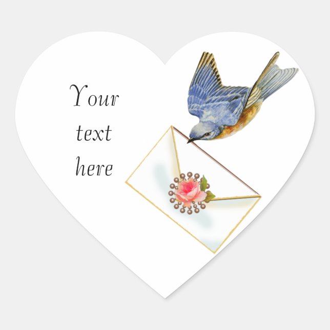 Lycka till hjärtformat klistermärke (Framsida)