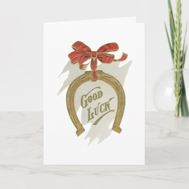 Lycka till Horseshoe med blankprov inuti Kort (Framsida)