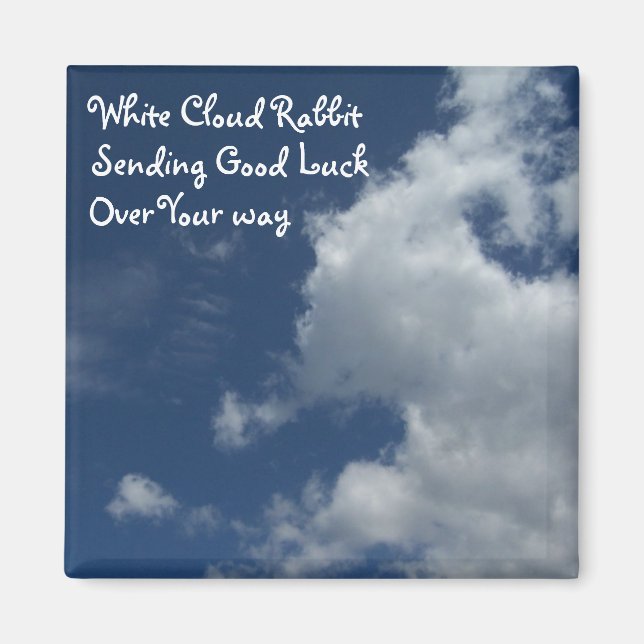 Lycka till-kaninmoln magnet (Framsidan)