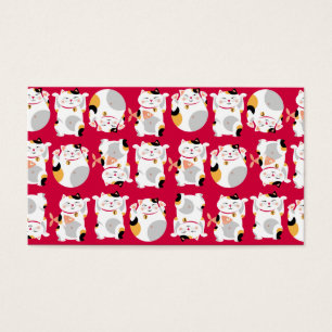 Lycka till, katt,kines,feng shui,Maneki Neko,patte Visitkort