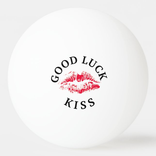 lycka till Kiss Red Läppar Valentines day Pingisboll (Framsidan)