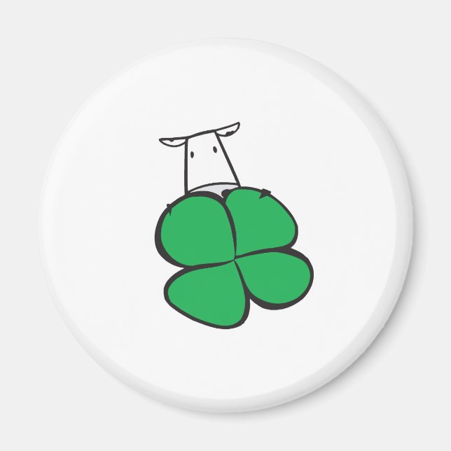 Lycka till Klöver Cow Magnet (Framsidan)