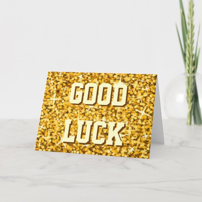 "Lycka till"-kort för Glitz "Guld" Kort (Framsida)