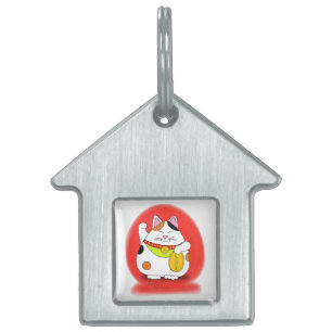 Lycka till Maneki Neko ID-bricka Husdjur