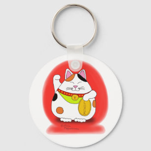 Lycka till Maneki Neko Nyckelring