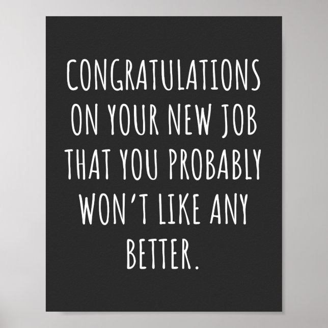 Lycka till med det nya jobbet poster (Framsidan)