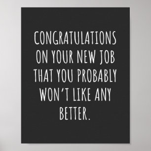 Lycka till med det nya jobbet poster
