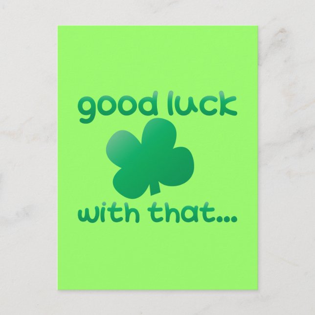 Lycka till med det... vykort (Framsida)