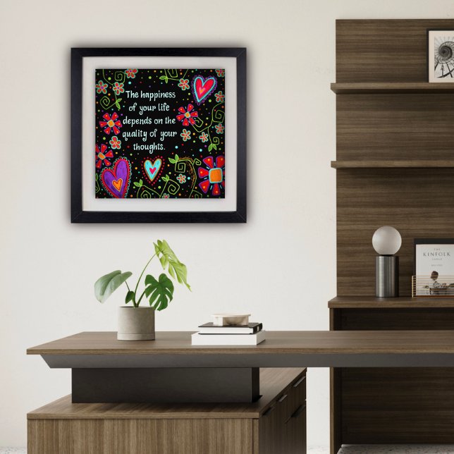 Lycka till med din livsoffertstimulans fototryck (Pretty floral Life quote poster by Inspirivity)