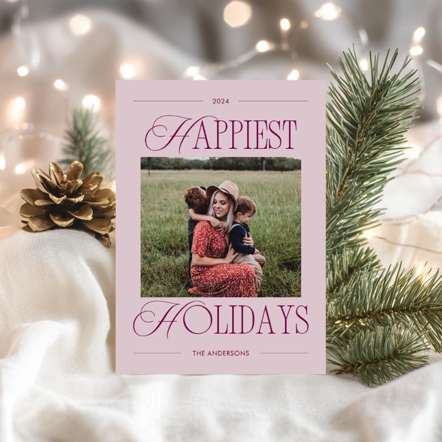 Lycka till med Helgdagar Modern Vin Photo Julkort (Skapare uppladdad)