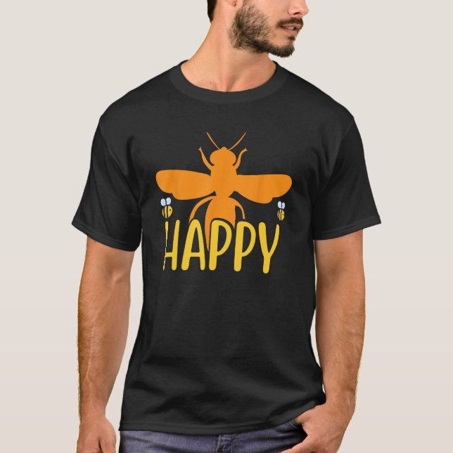 Lycka till med Lycklig Bees Positivity Cheerful T Shirt (Framsida)