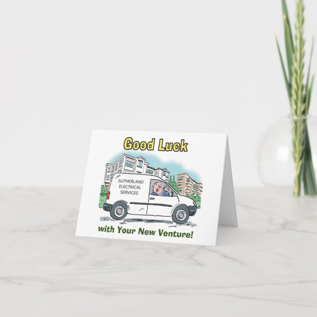 Lycka till med ny affärsverksamhet kort (Framsida)
