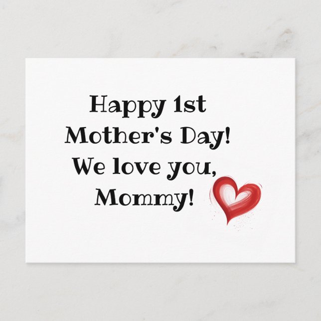 Lycka till mors dag, Mamma, Bebis & Pappa Present, Vykort (Framsida)