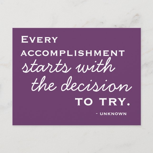 Lycka till - Motiverat vykort (Framsida)