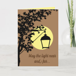 Lycka till och uppmuntran, Vintage Lamp och Måne Kort