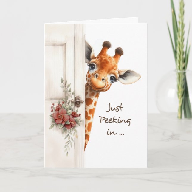 Lycka till om finalerna Giraffe Peeking in Kort (Framsida)