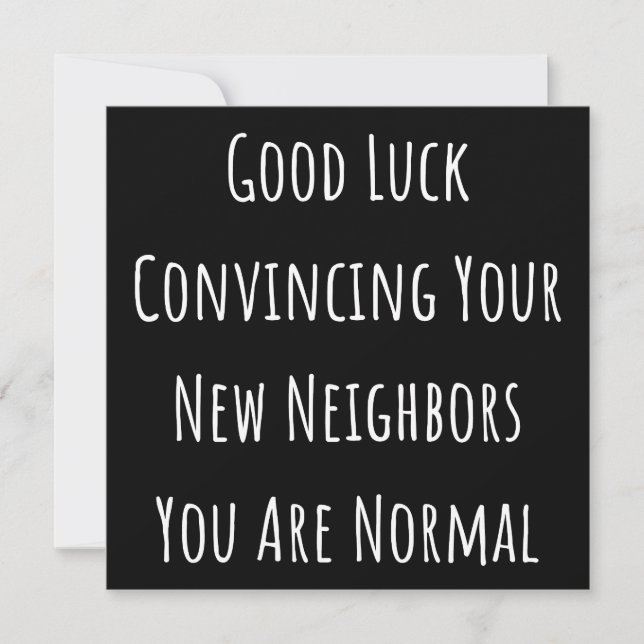 Lycka till övertygar dina nya grannar som du inte  spara datumet (Framsida)