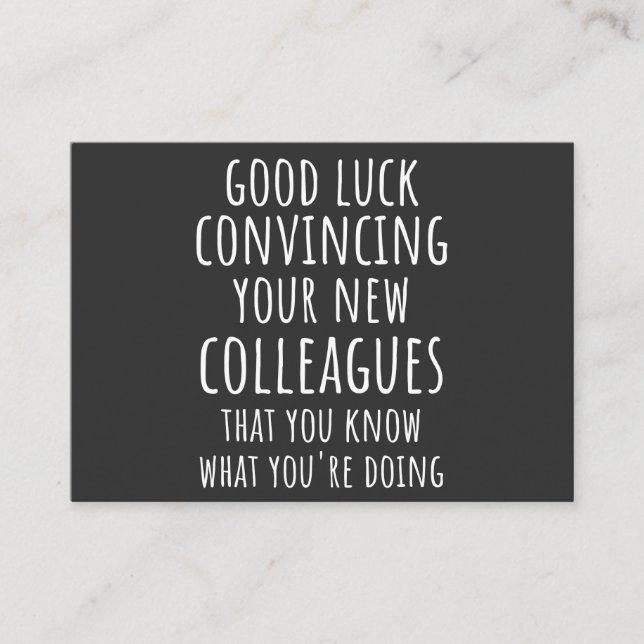 Lycka till övertygar dina nya medarbetare om att d visitkort (Framsida)