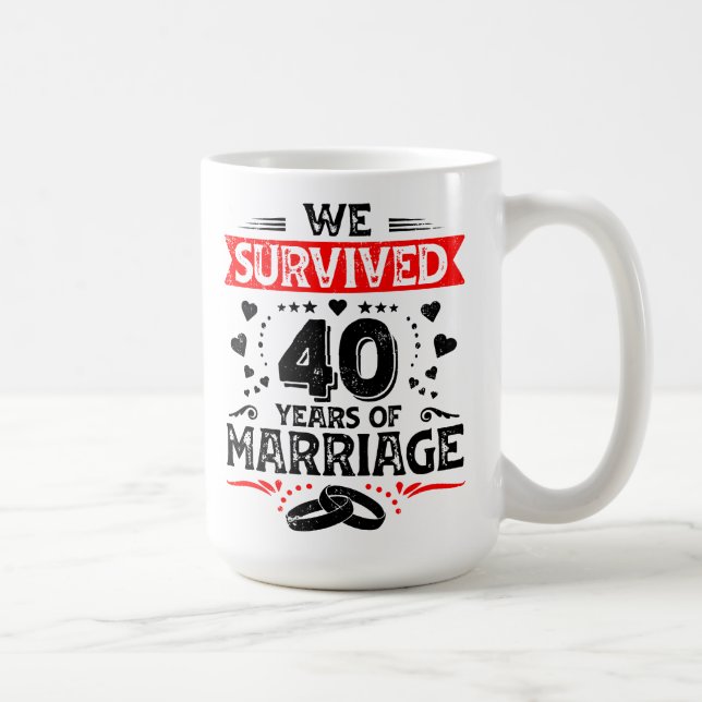 Lycka till på 40-års bröllopsdag för par årsdag kaffemugg (Höger)