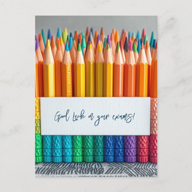 Lycka till på dina skolprov vykort (Framsida)