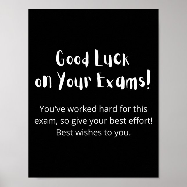 Lycka till på Exams! Poster (Framsidan)