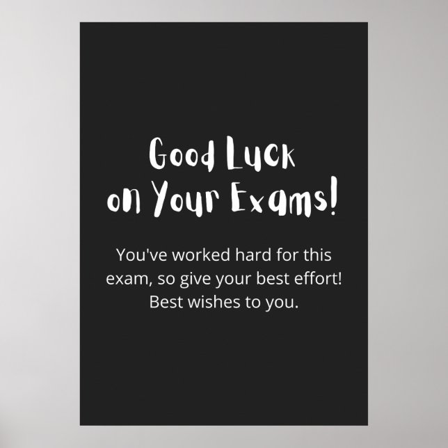 Lycka till på Exams! Poster (Framsidan)