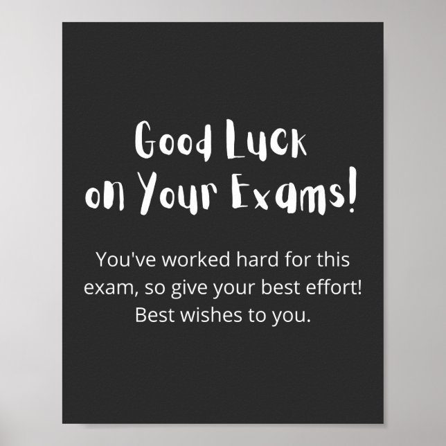 Lycka till på Exams! Poster (Framsidan)