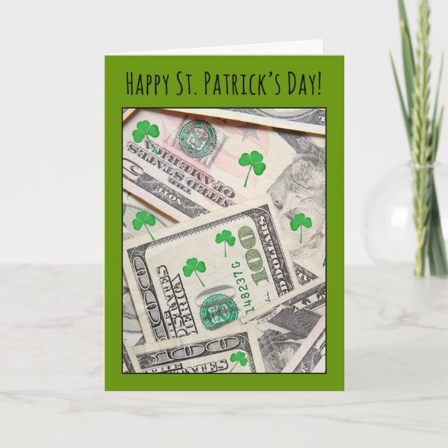 Lycka till på St. Patricks dag för någon pengarkor Helgkort (Framsida)